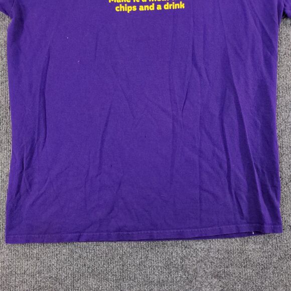 Gildan Score Big Soccer Experience T-Shirt Mens Large Short Sleeve Purple Cotton - Picture 5 of 15